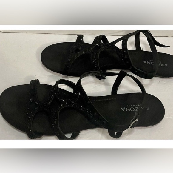 🖤Arizona Jean Black Beaded Sandals🖤 - Picture 2 of 6